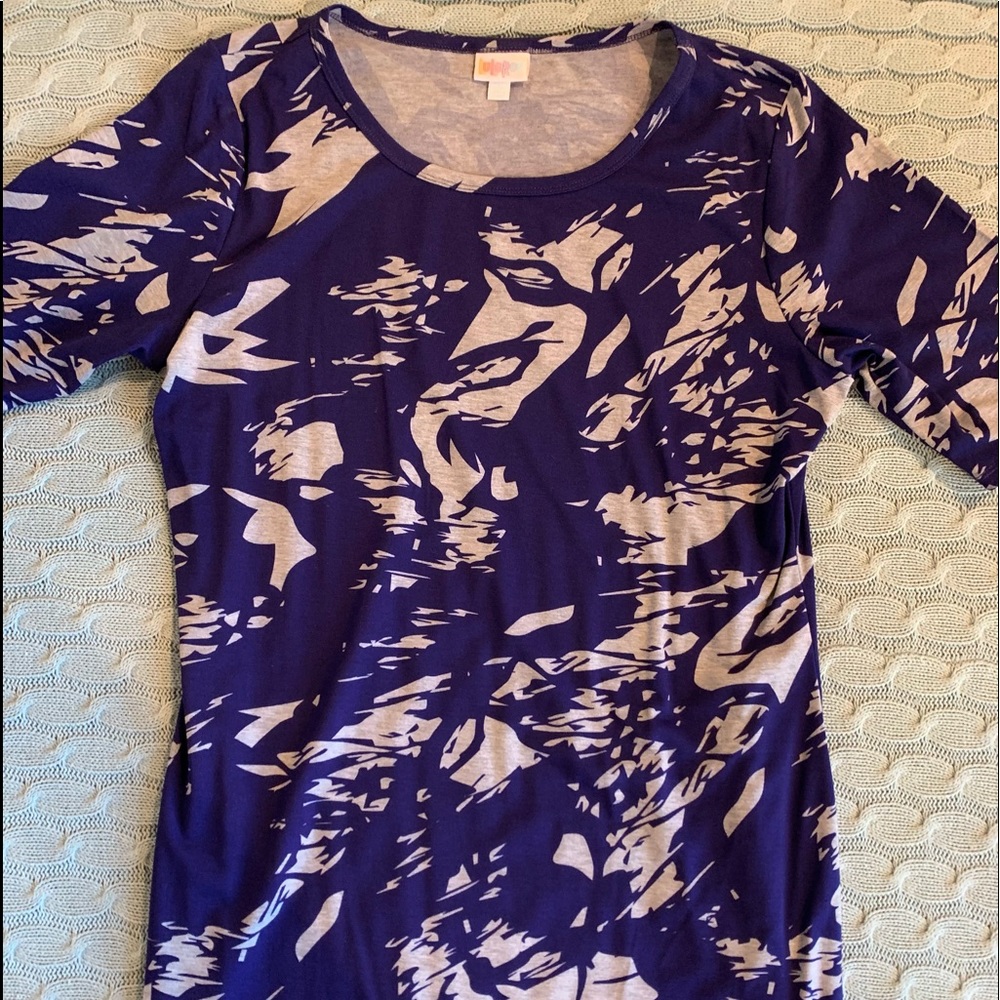 LuLaRoe Julia eggplant/ gray print